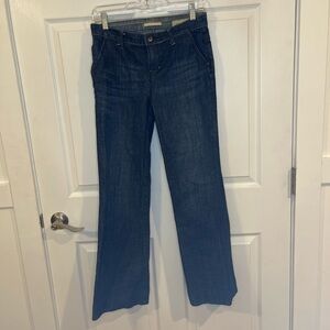 GAP Vintage Y2K Wide Leg Flare Dark Wash Low Rise Jeans size 2